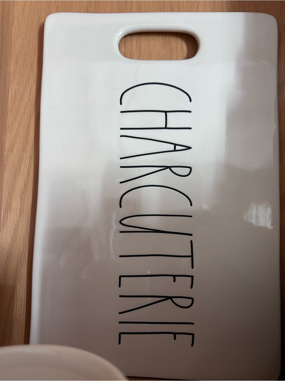 Rae Dunn White Cutting/Serving Board with Black Lettering
